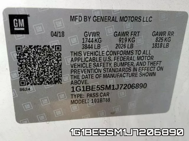 1G1BE5SM1J7206890 фото 2