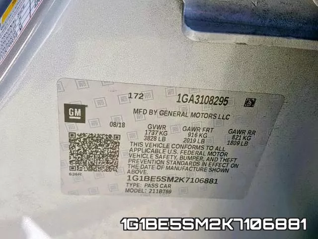 1G1BE5SM2K7106881 фото 2