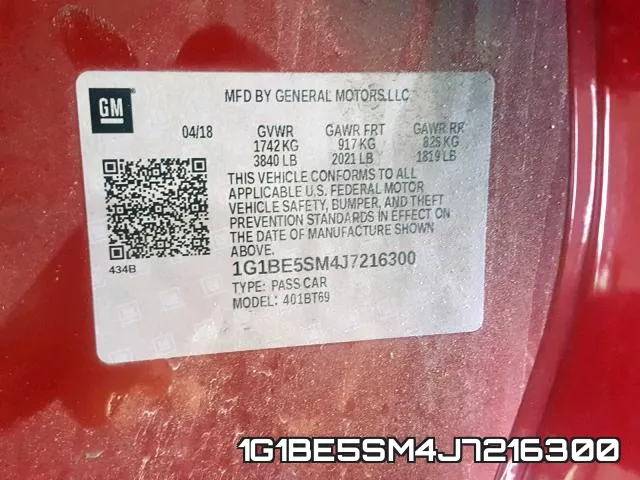 1G1BE5SM4J7216300 фото 2