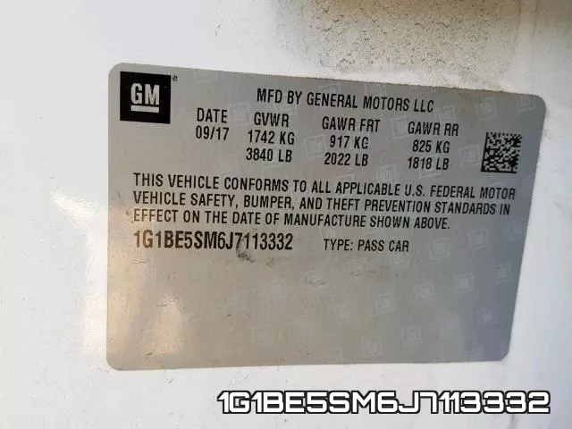 1G1BE5SM6J7113332 фото 2
