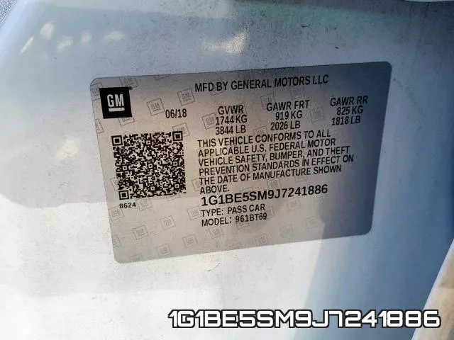1G1BE5SM9J7241886 фото 2