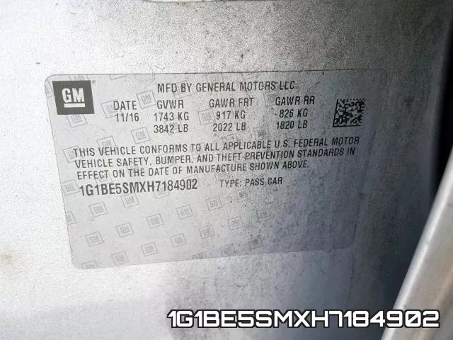 1G1BE5SMXH7184902 фото 2