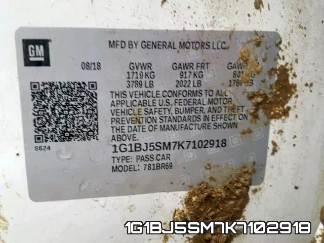 1G1BJ5SM7K7102918 фото 2