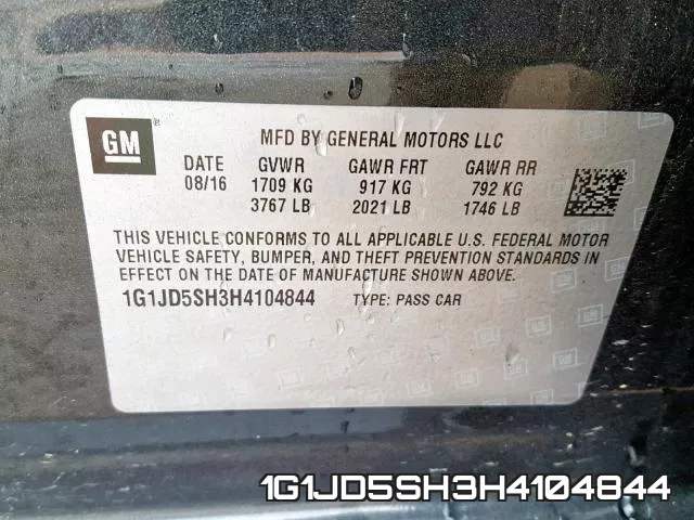 1G1JD5SH3H4104844 фото 2