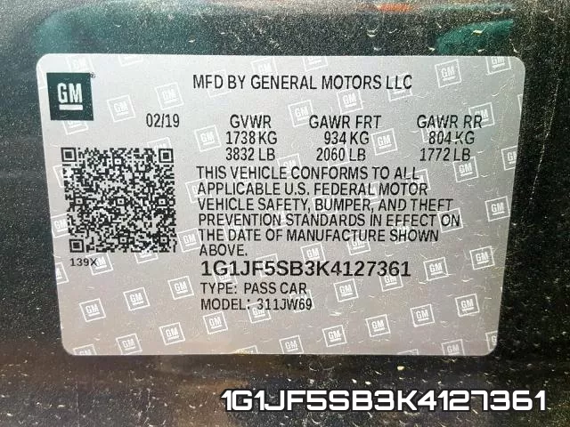 1G1JF5SB3K4127361 фото 2