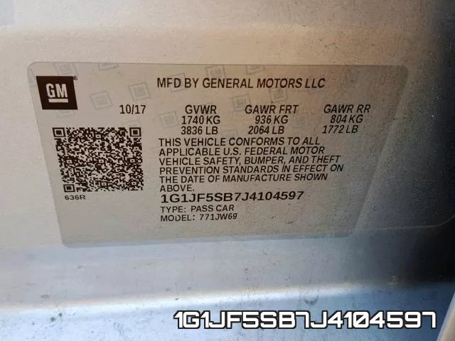 1G1JF5SB7J4104597 фото 2