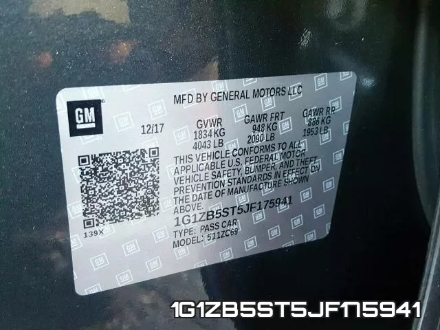 1G1ZB5ST5JF175941 фото 2
