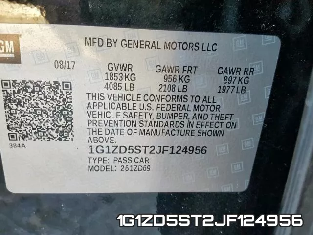 1G1ZD5ST2JF124956 фото 2
