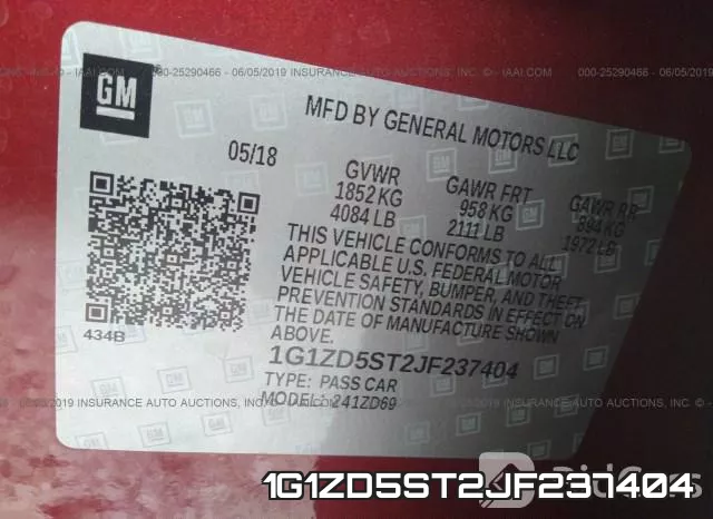 1G1ZD5ST2JF237404 фото 10