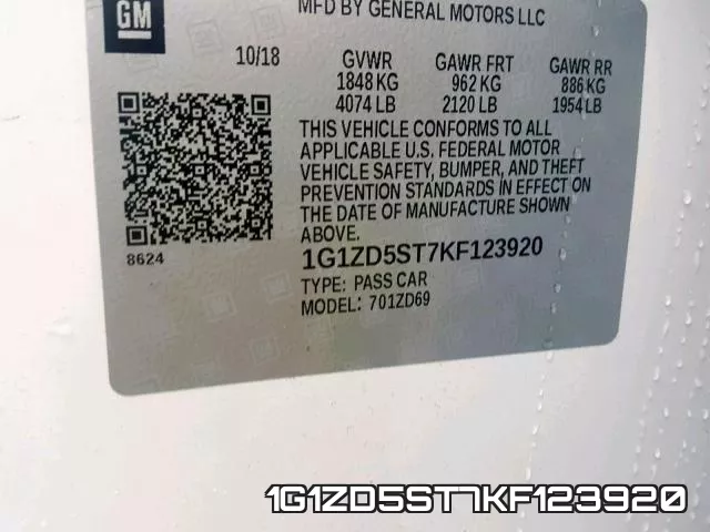 1G1ZD5ST7KF123920 фото 2