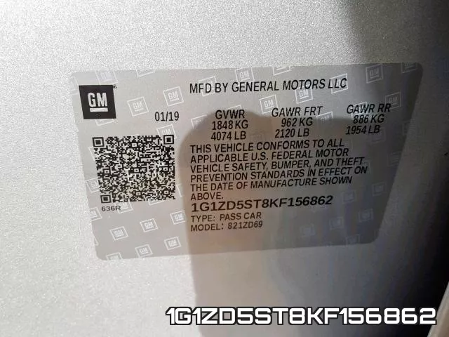1G1ZD5ST8KF156862 фото 2