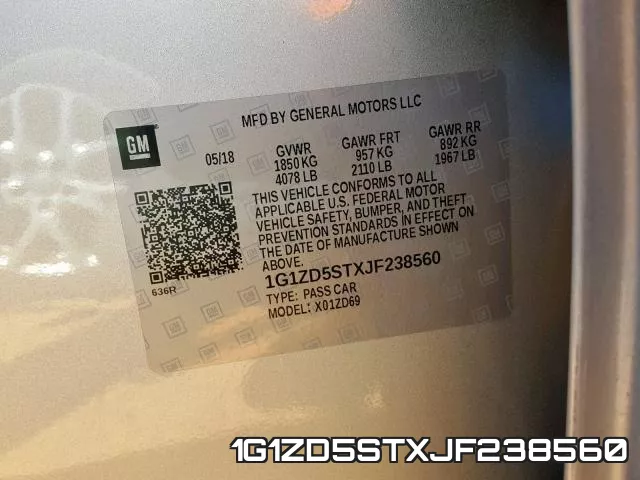 1G1ZD5STXJF238560 фото 2