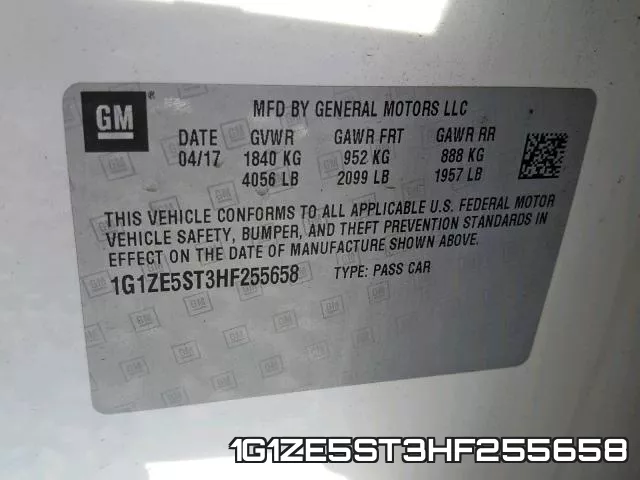 1G1ZE5ST3HF255658 фото 2