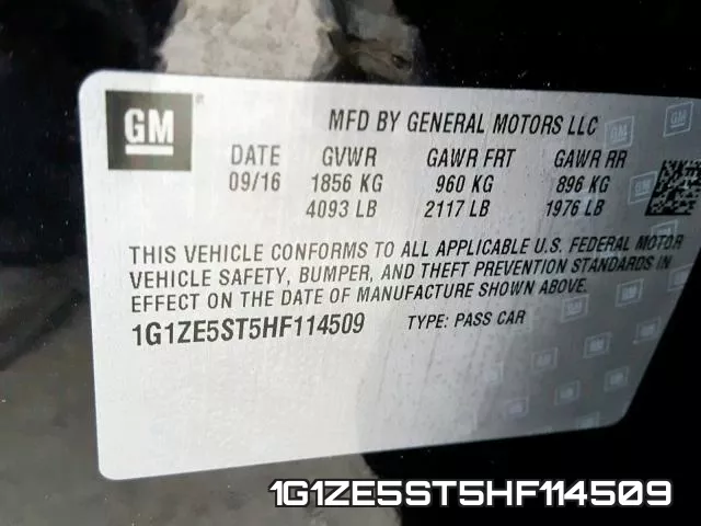 1G1ZE5ST5HF114509 фото 2