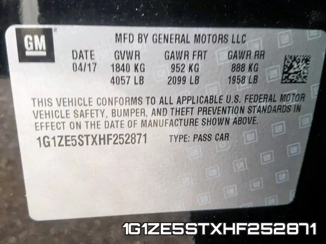 1G1ZE5STXHF252871 фото 2