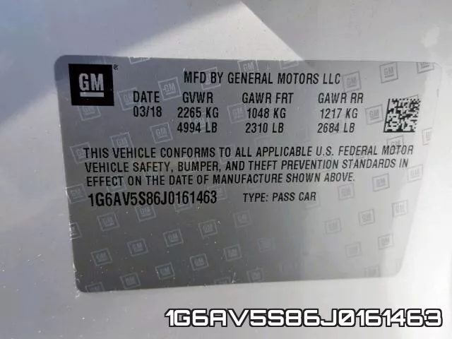 1G6AV5S86J0161463 фото 2