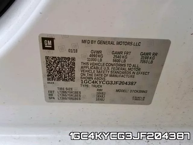 1GC4KYCG3JF204387 фото 2