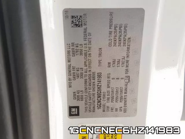 1GCNCNEC6HZ141983 фото 2