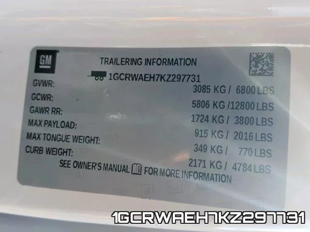 1GCRWAEH7KZ297731 фото 2