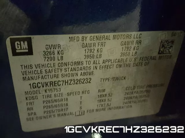 1GCVKREC7HZ326232 фото 2