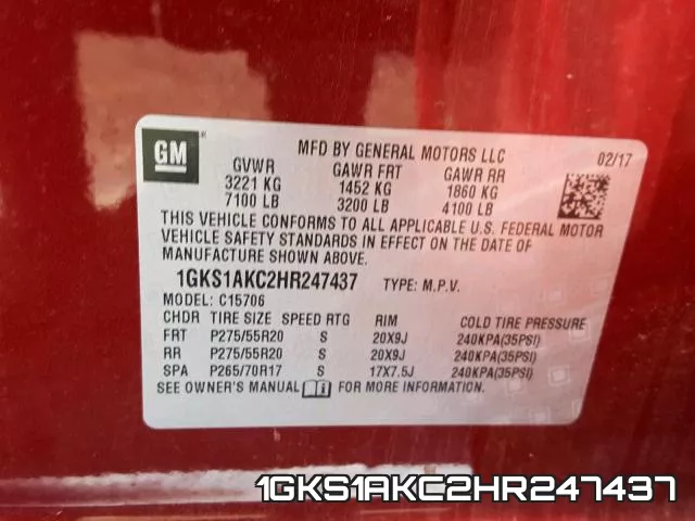 1GKS1AKC2HR247437 фото 2