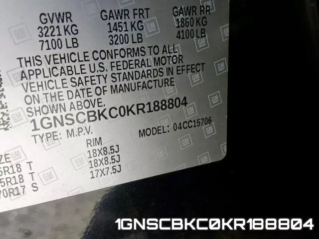 1GNSCBKC0KR188804 фото 2