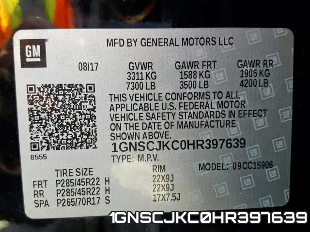1GNSCJKC0HR397639 фото 2