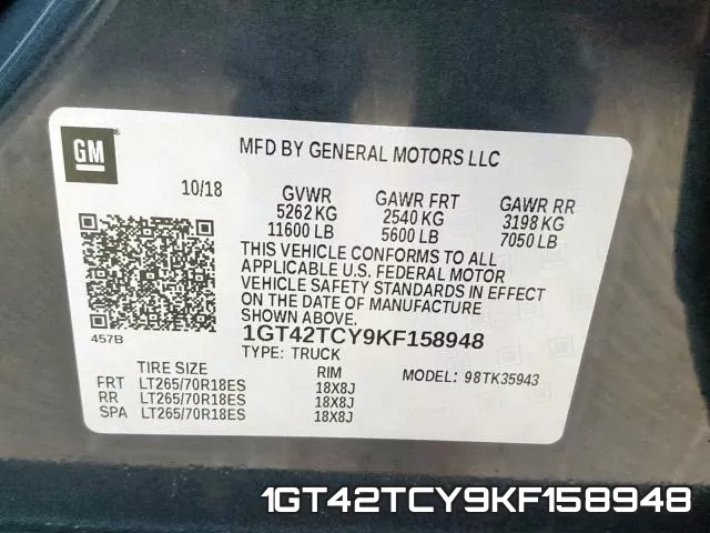 1GT42TCY9KF158948 фото 2