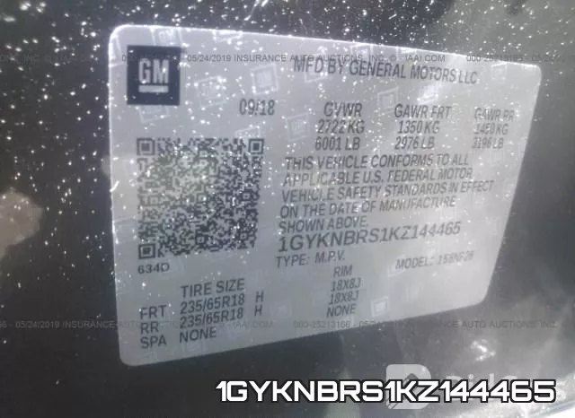 1GYKNBRS1KZ144465 фото 10