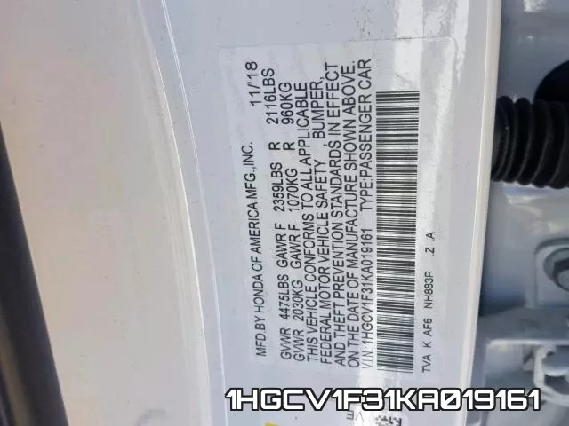 1HGCV1F31KA019161 фото 2