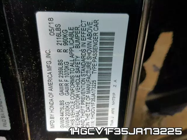 1HGCV1F35JA173225 фото 2