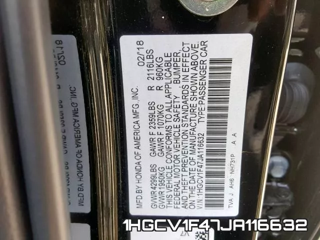 1HGCV1F47JA116632 фото 2