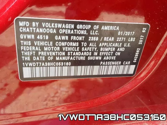 1VWDT7A38HC053160 фото 2