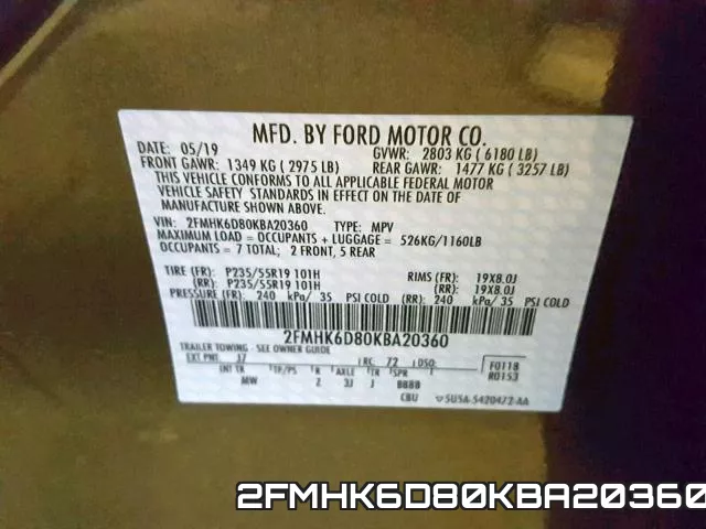 2FMHK6D80KBA20360 фото 2