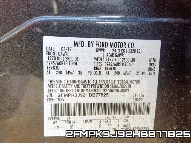 2FMPK3J92HBB77825 фото 2