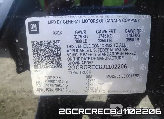 2GCRCREC8J1102206 фото 10