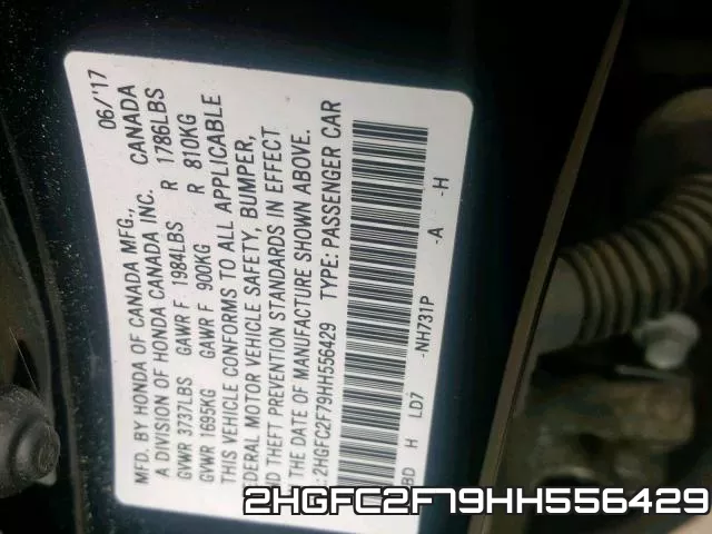 2HGFC2F79HH556429 фото 2