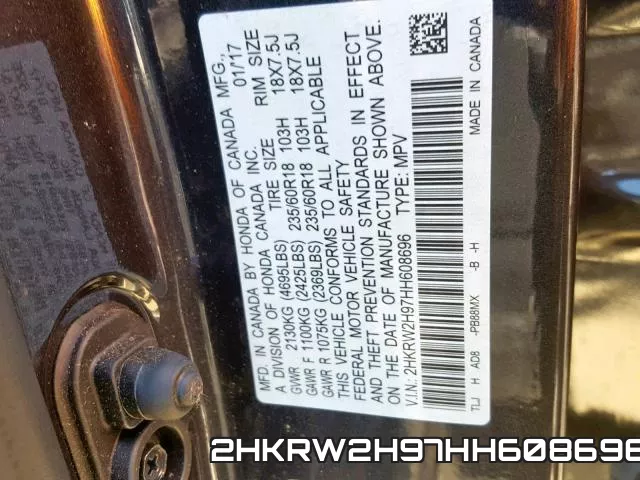 2HKRW2H97HH608696 фото 2