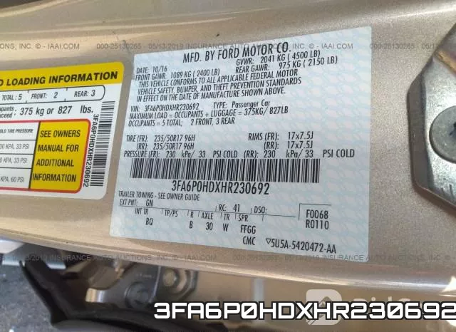 3FA6P0HDXHR230692 фото 10