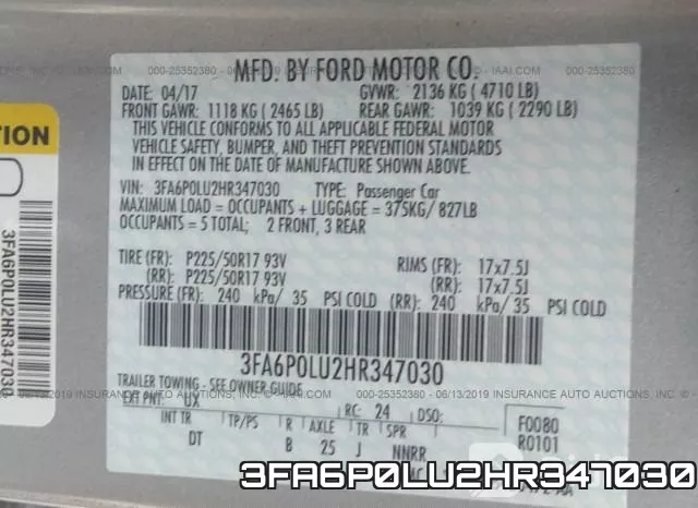 3FA6P0LU2HR347030 фото 10
