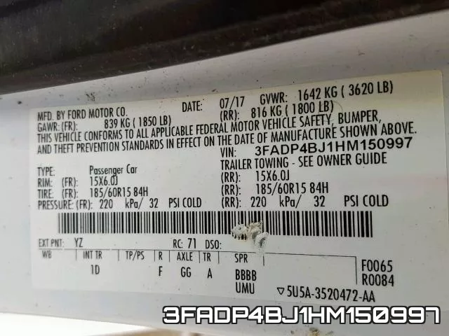 3FADP4BJ1HM150997 фото 2