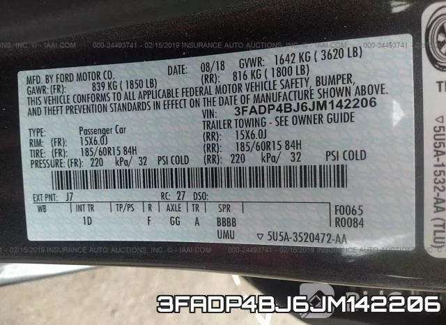 3FADP4BJ6JM142206 фото 10
