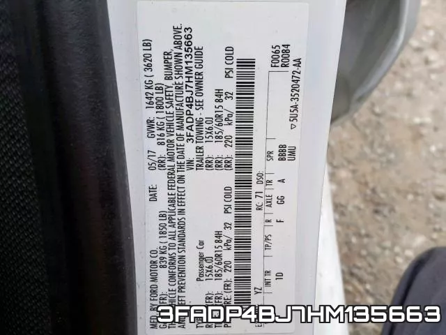 3FADP4BJ7HM135663 фото 2