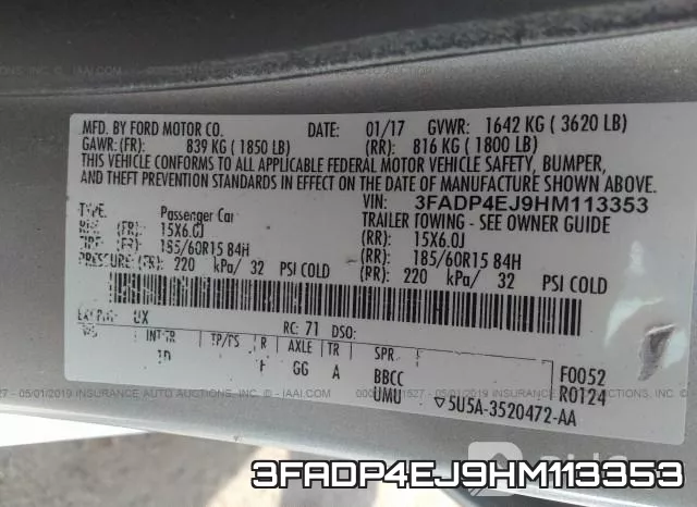 3FADP4EJ9HM113353 фото 10