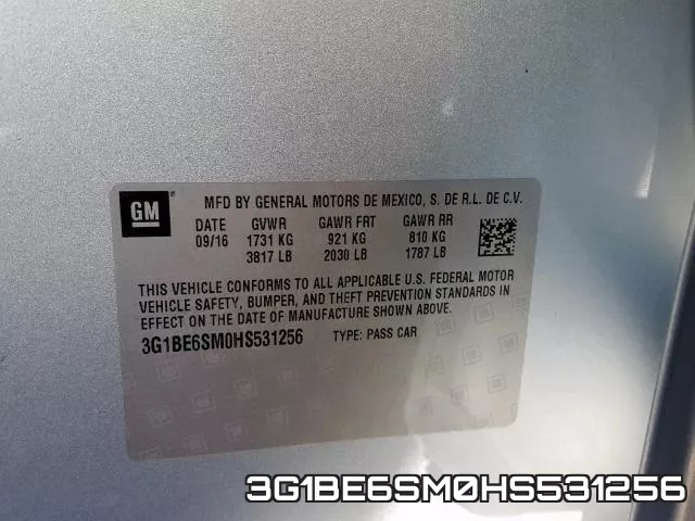 3G1BE6SM0HS531256 фото 2