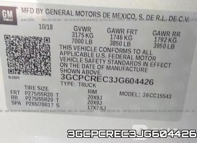 3GCPCREC3JG604426 фото 10