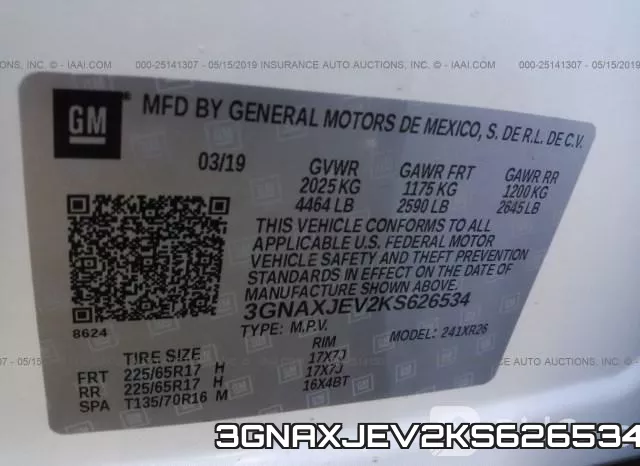 3GNAXJEV2KS626534 фото 10