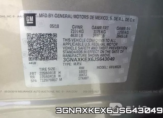 3GNAXKEX6JS643049 фото 10
