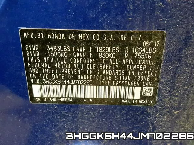3HGGK5H44JM702285 фото 2
