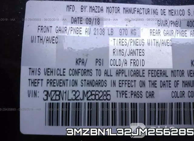 3MZBN1L32JM256285 фото 10